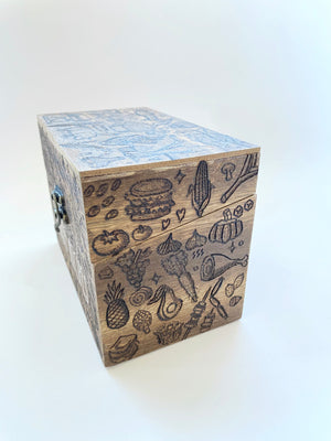 Rockin' Craft Handmade Wood-Burned Recipe Box – Perfect for Kitchen Organization