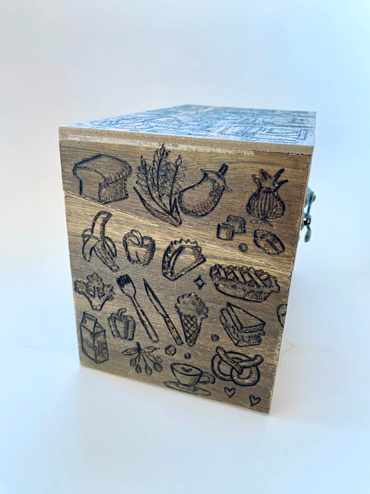 Rockin' Craft Handmade Wood-Burned Recipe Box – Perfect for Kitchen Organization