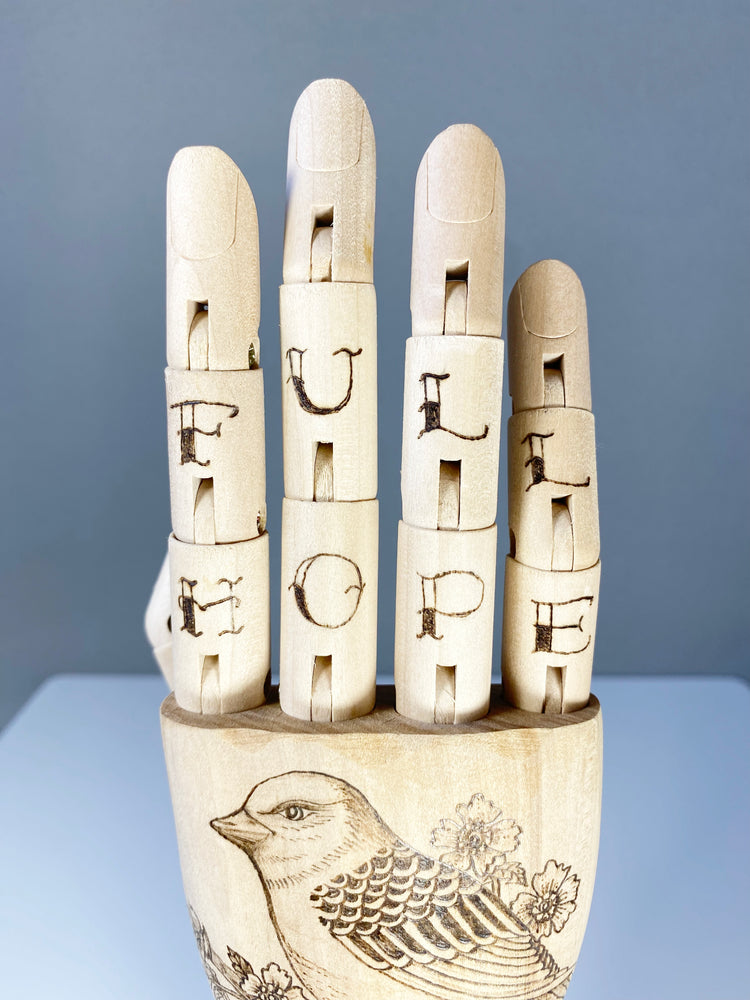 “Full Hope” Hand-Burned Wooden Art Sculpture – Rockin Craft Exclusive