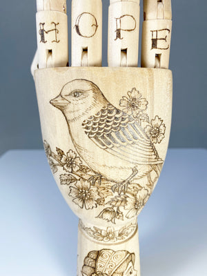 “Full Hope” Hand-Burned Wooden Art Sculpture – Rockin Craft Exclusive
