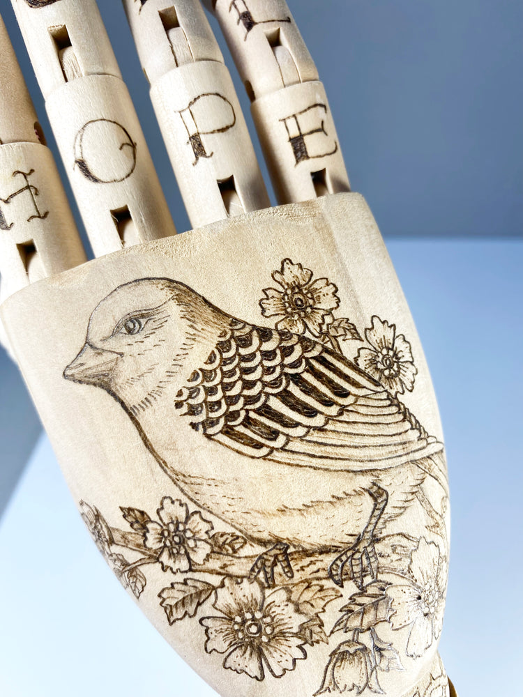 “Full Hope” Hand-Burned Wooden Art Sculpture – Rockin Craft Exclusive