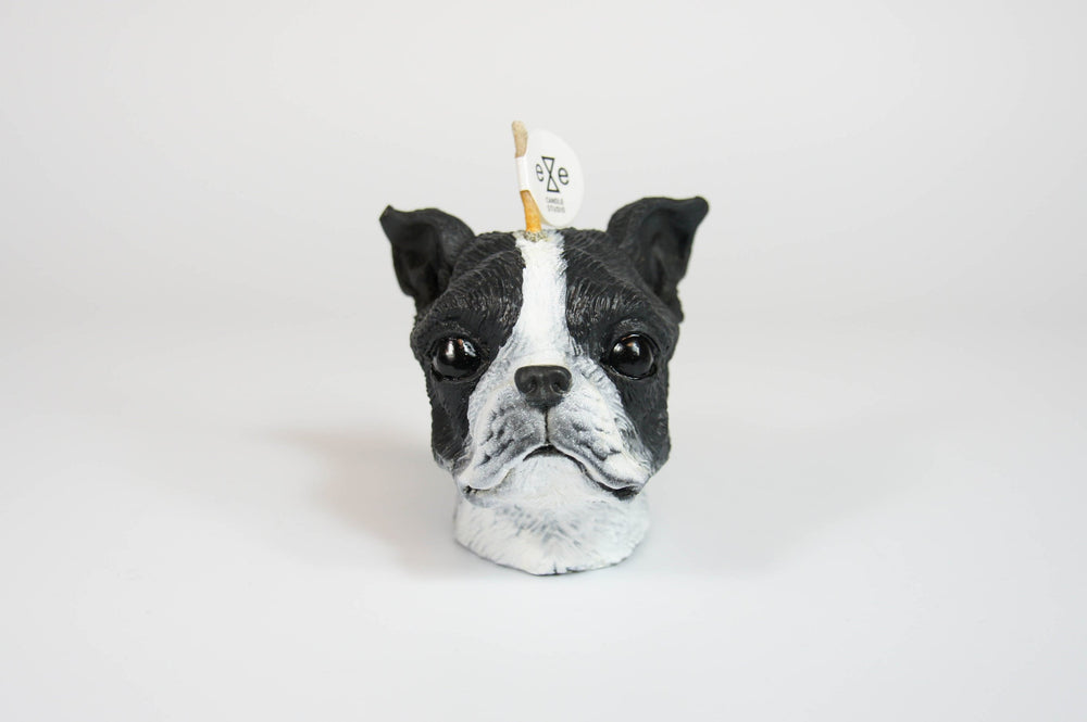 Boston Terrier Candle: Hand-Painted