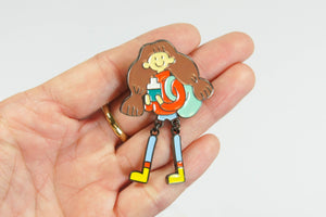 Girl with Backpack Enamel Pin lover collection pin game
