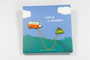 Let's Go Camping Enamel Pin - RV & Mountain pin lover collection pin game