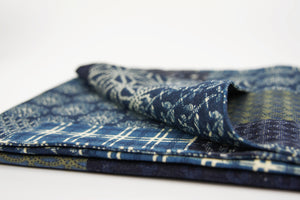 Indigo Patchwork Print Scarf