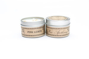 Pink Lemon Botanical Travel Tin Candle