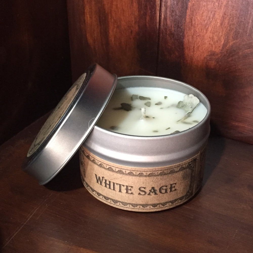 White Sage Botanical Travel Tin Candle