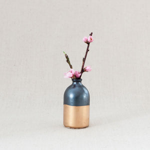 DECORATIVE VASES - Black + Gold Minimalist Bud Vase