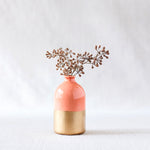 DECORATIVE VASES - Coral + Gold Minimalist Bud Vase