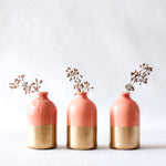 DECORATIVE VASES - Coral + Gold Minimalist Bud Vase
