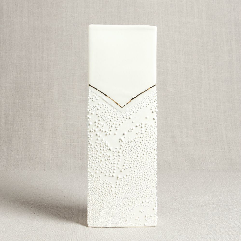Honeycomb Studio Rectangle Vase with Textured Glaze