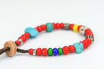 Rockin' Craft Handmade Vintage Leather Bracelet with CzechWhite Heart Beads | African Beads – Red Theme