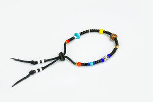 Rockin' Craft Handmade Vintage Leather Bracelet with White Heart Beads – Bracelet Black