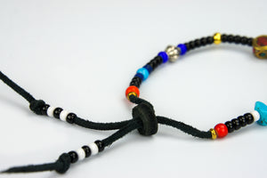 Rockin' Craft Handmade Vintage Leather Bracelet with White Heart Beads – Bracelet Black
