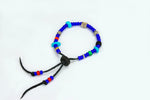 Rockin' Craft Handmade Vintage Leather Bracelet with White Heart Beads – Blue Theme